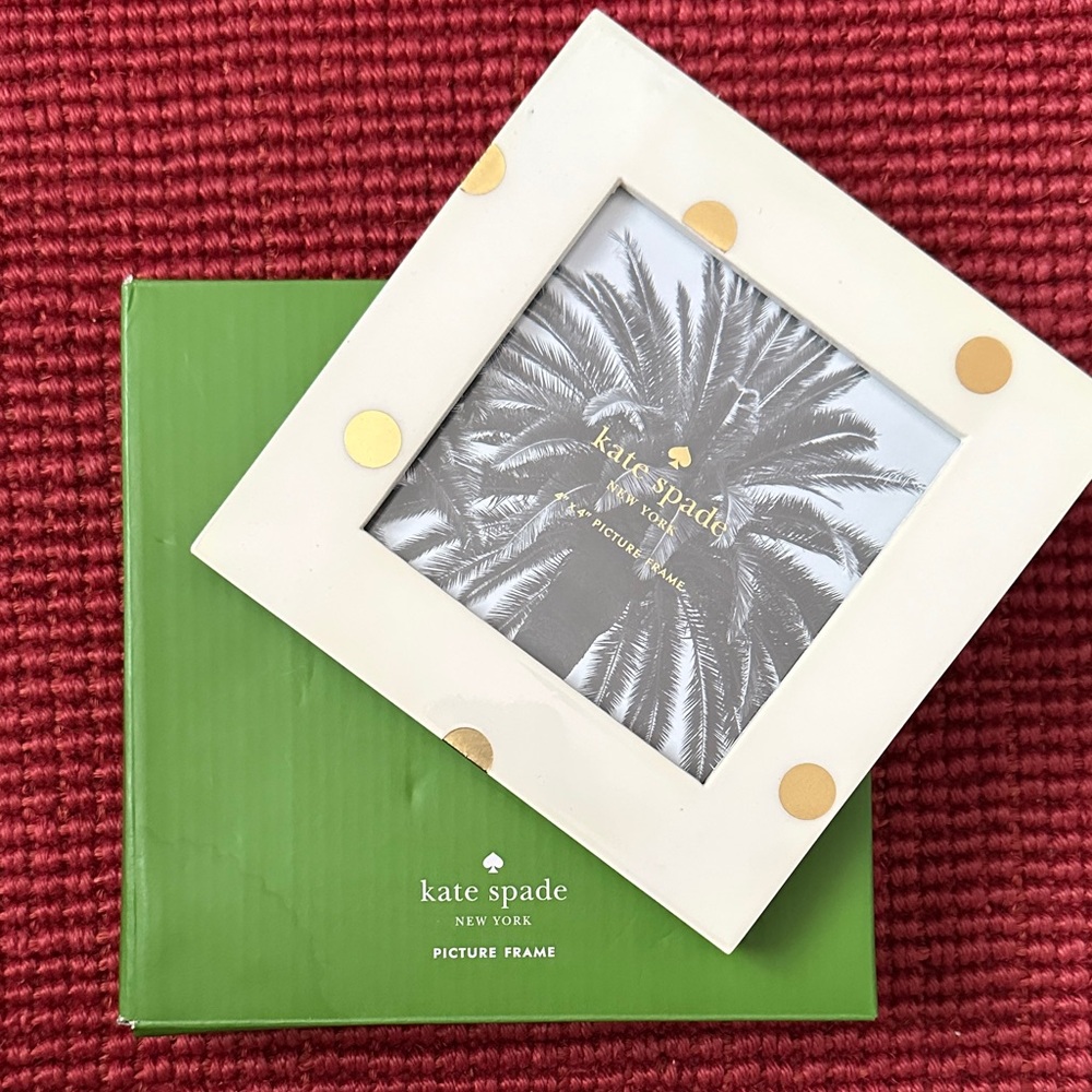 Kate Spade Cream and Gold Polka Dot Picture Frame